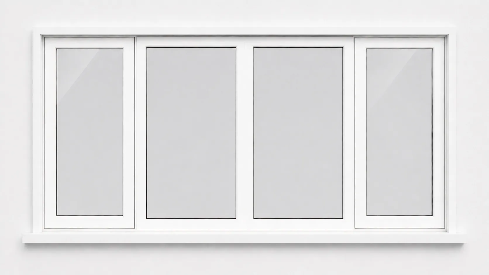 Classic white 4-panel uPVC double-glazed window.